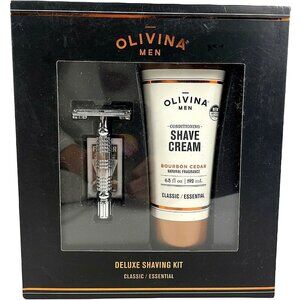 Olivina Men Deluxe Shaving Kit Classic Essential Boxed Set Shave Cream & Razor
